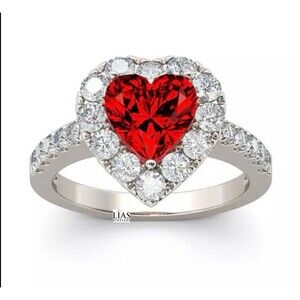 Brand New 18k White Gold Wedding Ring, Engagement Ring, Heart Shape Ring